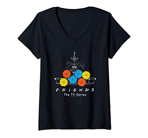Mujer Friends Fountain And Umbrellas Camiseta...